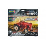 KIT PARA MONTAR REVELL MODEL SET EASY-CLICK TRATOR PORSCHE DIESEL JUNIOR 108 1/24 76 PEÇAS COMPLETO COM TINTAS E PINCEL REV 67820